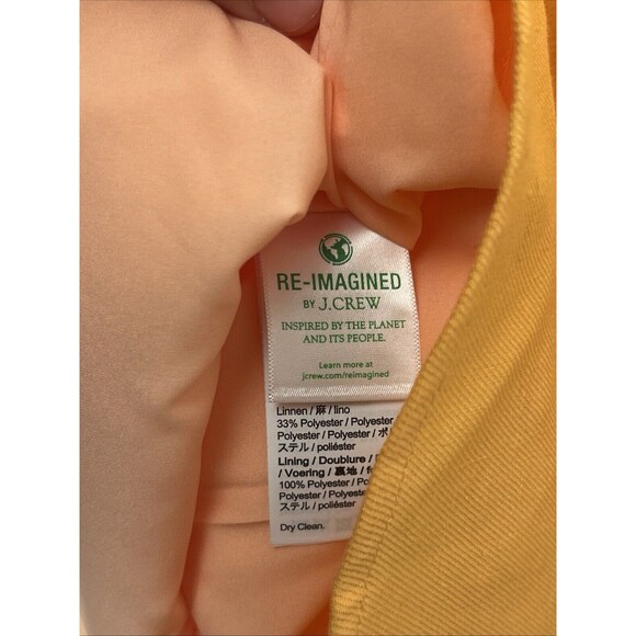 NEW JCrew A Line Dress Orange Linen Square Neck Women’s size 4 Resort Coastal - Picture 5 of 6